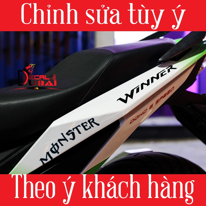 Tem Trùm Winner Trắng Xanh Monster