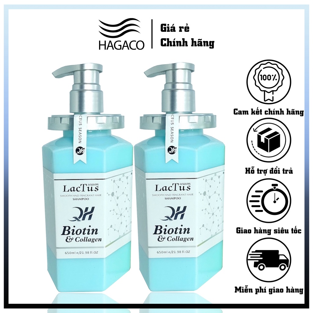 Dầu gội Biotin Lactus Season giảm rụng tóc, ngăn gàu nuôi dưỡng từ chân tóc QH Lactus CT84