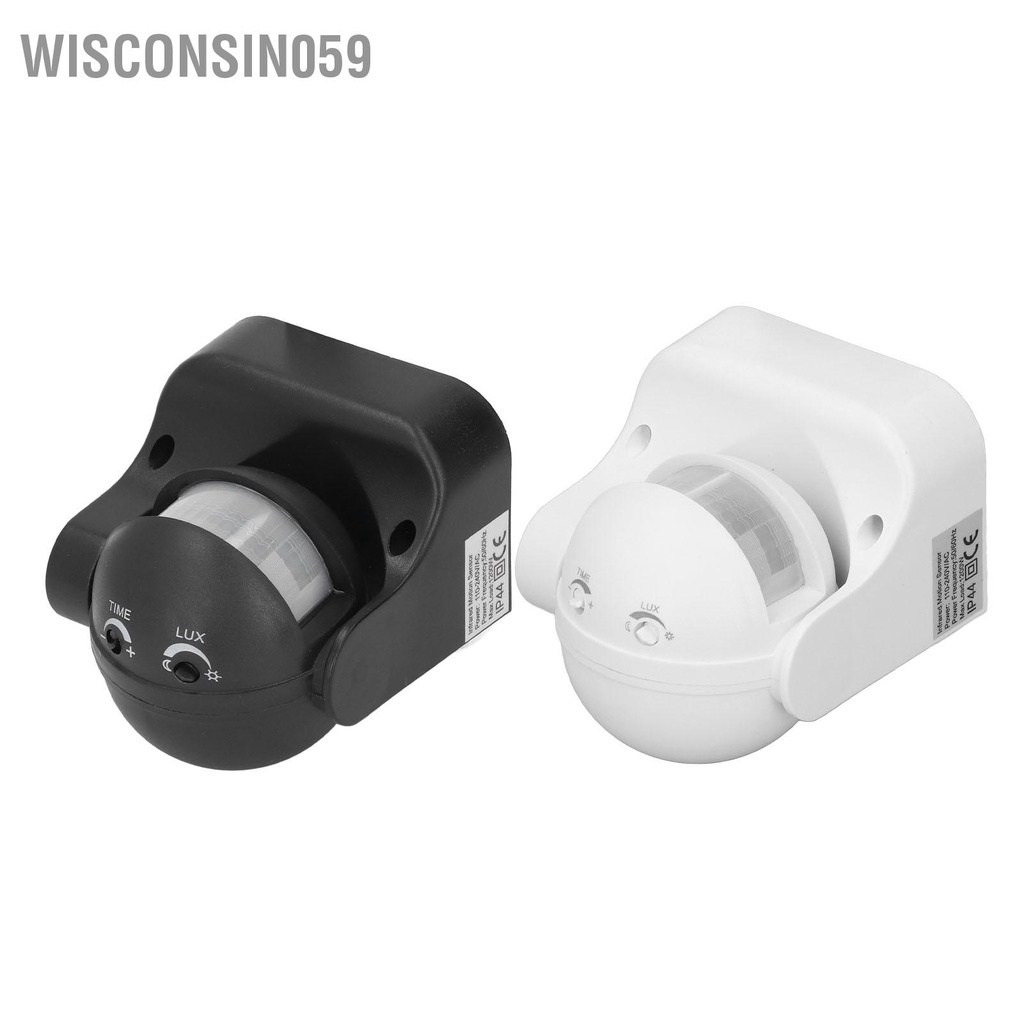 Wisconsin059 Công tắc phát hiện cảm biến chuyển động Chống thấm nước Thông minh không bức xạ ABS Bộ PIR hồng ngoại AC110‑240V