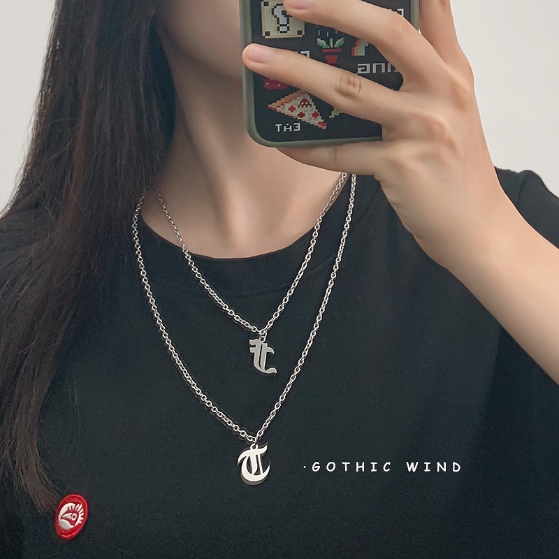 Thời Trang vòng cổ Mặt Chữ Phong Cách Hip Hop Gothic Cá Tính Cho Nam Và Nữ