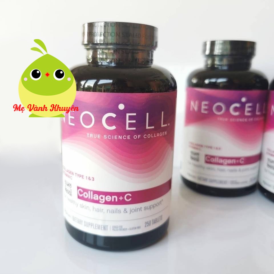 Hỗ trợ đẹp da, tóc, móng NeoCell Super Collagen, Vitamin C w/o Biotin, Mỹ (250/360v)