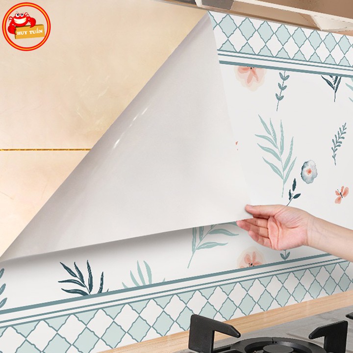 Decal dán tường trang trí bếp khổ 60x300cm họa tiết giao ngẫu nhiên (DB1m8)