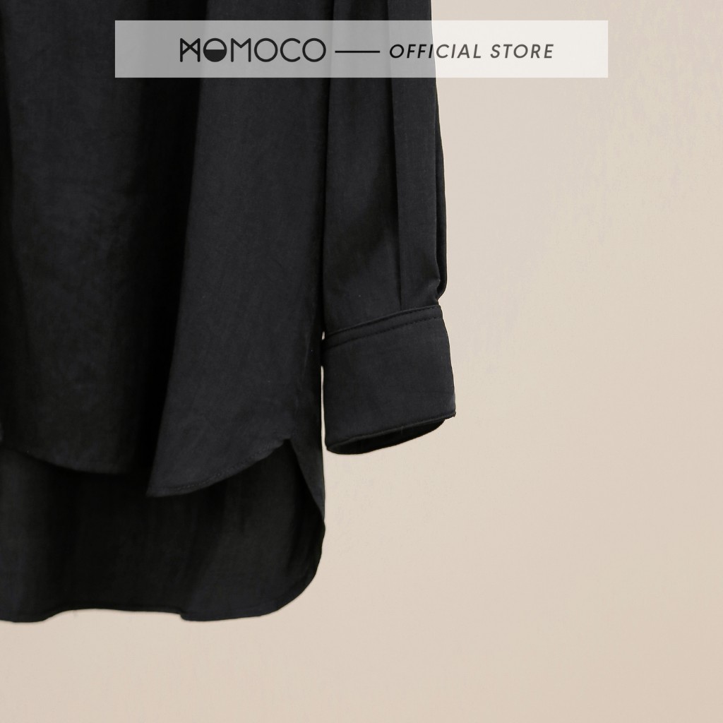 Áo Sơ Mi Cổ Tàu Tay Lỡ MOMOCO ESSENTIALS Chất Lụa Stand Collar Shirt - M2772 | BigBuy360 - bigbuy360.vn