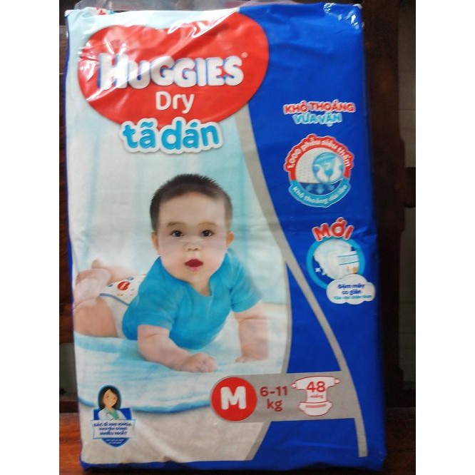 Tã dán Huggies size M 48 miếng cho trẻ từ 6-11kg