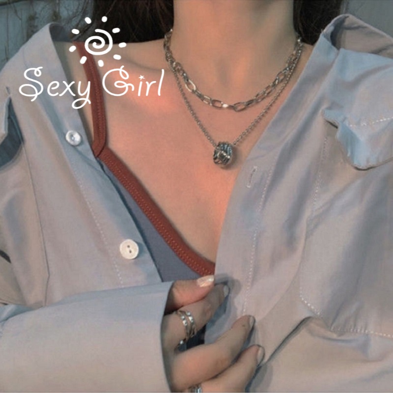 Vòng cổ Nhiều Lớp Phong Cách Hip Hop Hàn Quốc Gợi Cảm Cho Nữ