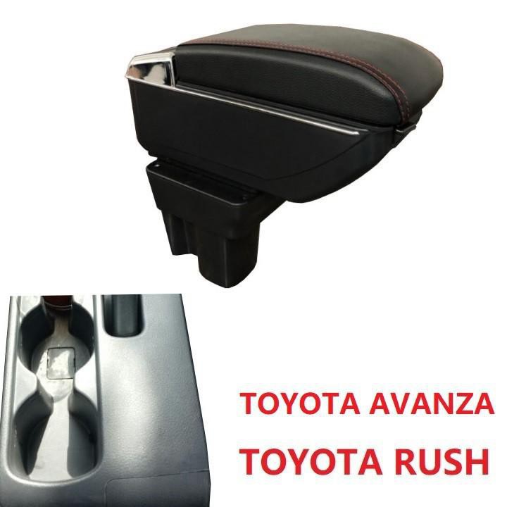 Rush, Hộp tỳ tay dành cho xe hơi, ô tô Toyota Rush, Avanza -nhựa đen M01.