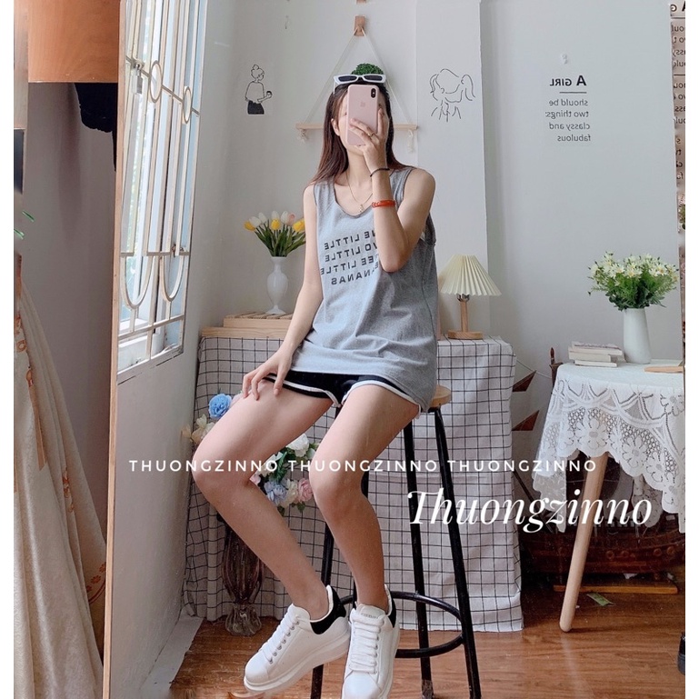[Ảnh thật/Video]Set bộ tanktop thể thao Linda năng động trẻ trung Set áo tanktop kèm quần bo viền