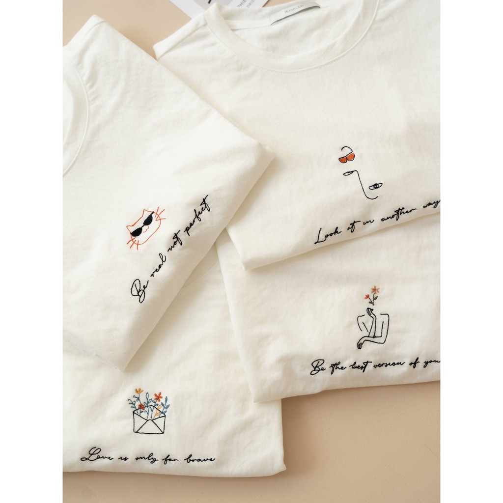 Áo thun thêu nữ MADELEN họa tiết cute chất Cotton lụa thoáng mát form Freesize | BigBuy360 - bigbuy360.vn