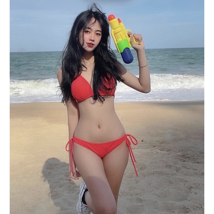 Bikini tam giác 2 mảnh màu đỏ sexy