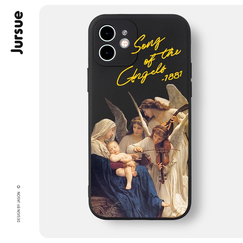 Ốp lưng JURSUE dễ thương đẹp ngộ nghĩnh chống bẩn Cho iPhone 14 13 12 11 Pro Max SE 2020 X XR XS ip 8 7 Plus kute XYH571