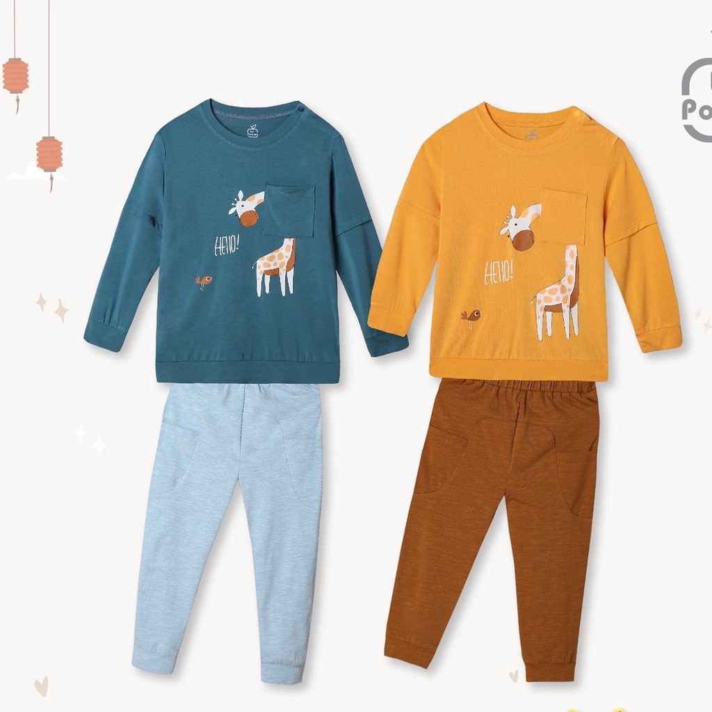 SL192 Bộ dài tay Hươu cao cổ và Chim La Pomme