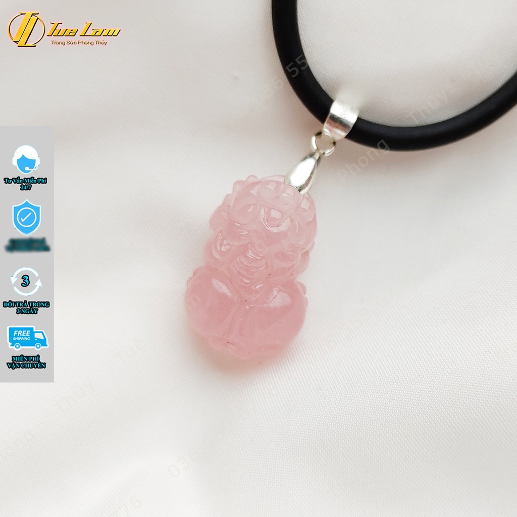 Mặt dây chuyền tỳ hưu thach anh hồng hợp mệnh hỏa thổ chiêu tài hút lộc - Tuệ Lâm