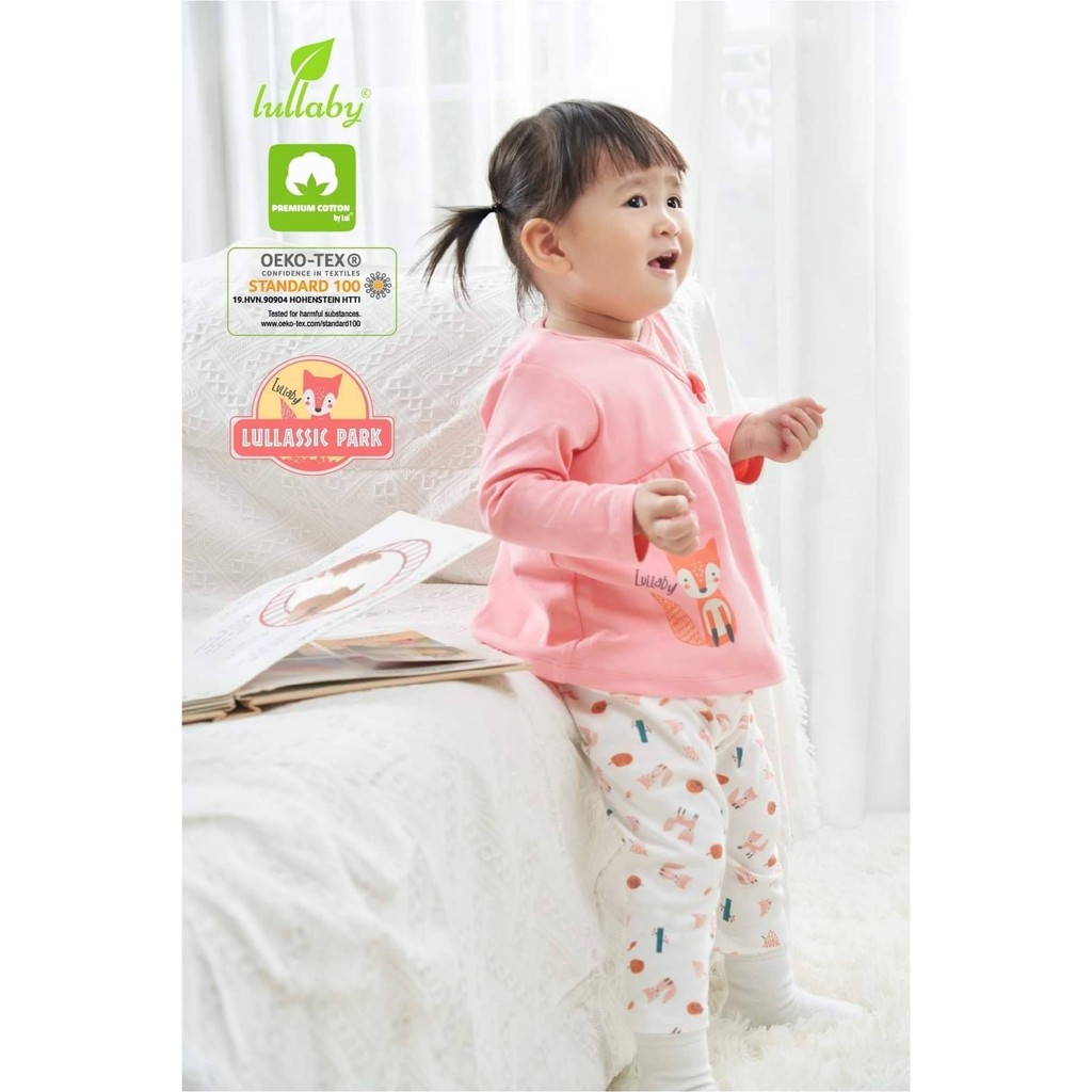 Bộ dài tay Cotton thu đông cho bé gái Lullaby