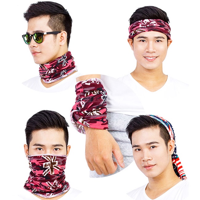 [01 cái] Khăn đa năng đi phượt, chống nắng, chống bụi vải co giãn thoải mái 100% thun Cotton 4 Chiều (màu ngẫu nhiên)