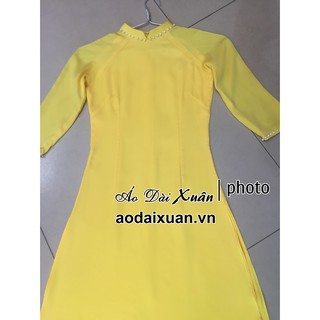 Áo dài lụa vàng trơn - 200802
