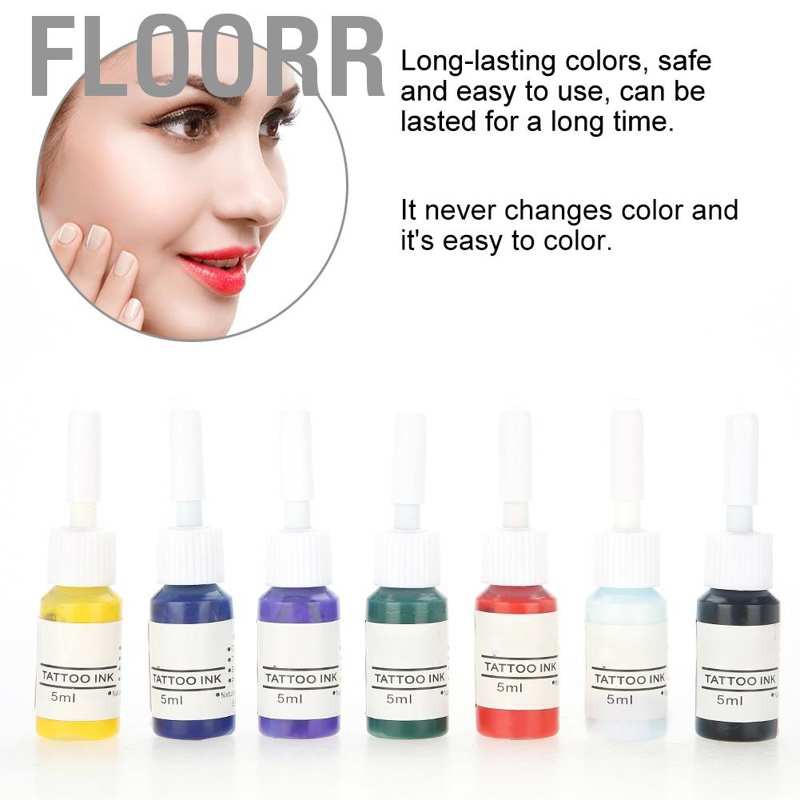 (hàng Mới Về) Set 7 Màu Mực Xăm Chuyên Nghiệp Cho Người Mới Bắt Đầu | BigBuy360 - bigbuy360.vn