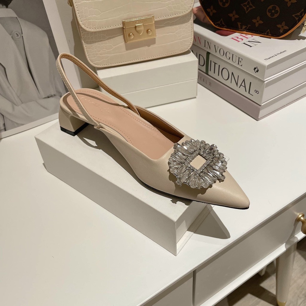 SANDAL BÍT MŨI DÍNH ĐÁ, Guốc bảng đá hàng quảng châu fullbox hãng - Sunny Boutique