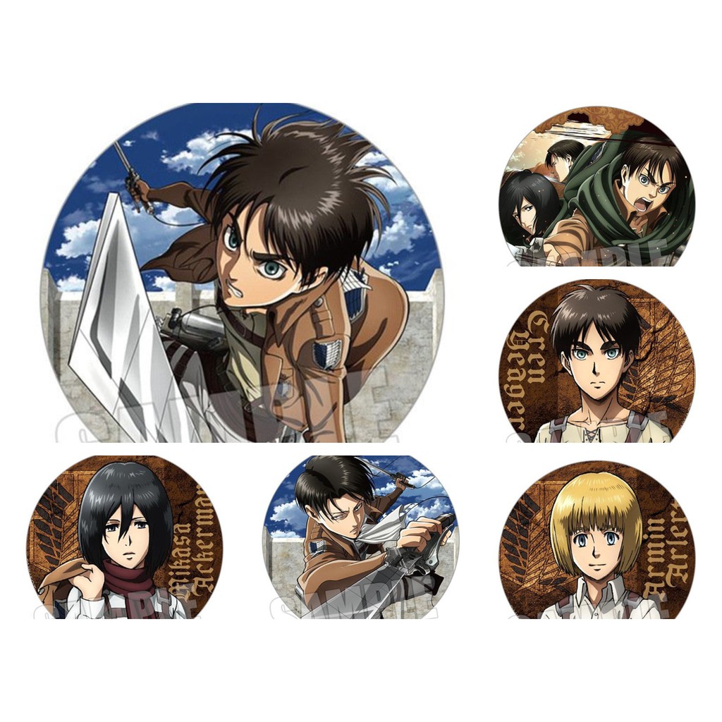 ( 1 chiếc ) Huy hiệu cài áo in hình ATTACK ON TITAN ĐẠI CHIẾN TITAN phụ kiện xinh xắn anime chibi