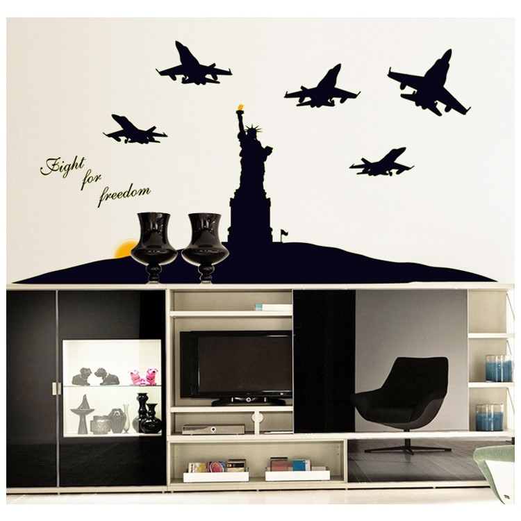 Decal dán quang tượng nữa thần tự do và đội bay