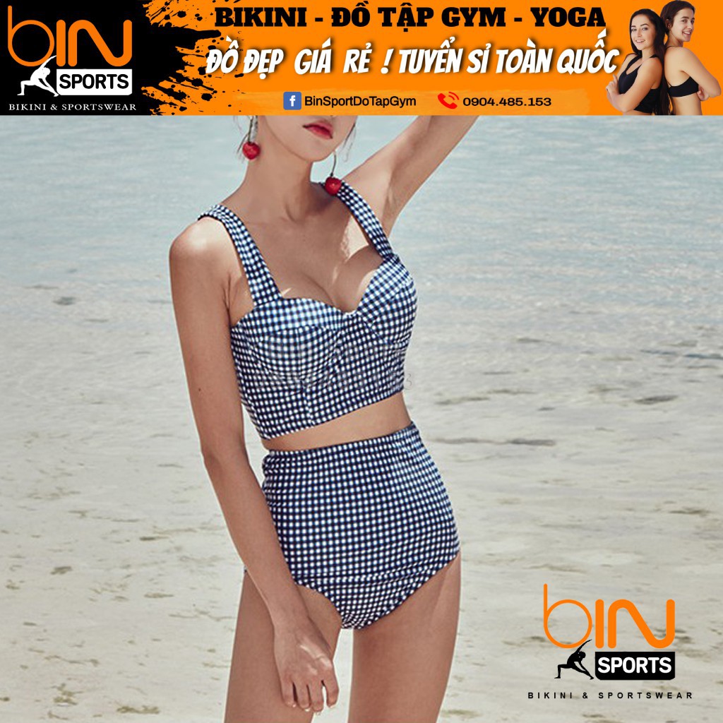 Bikini Nữ ĐỒ BƠI 2 Mảnh ÁO BRA Caro Hàng Nhập BHN007