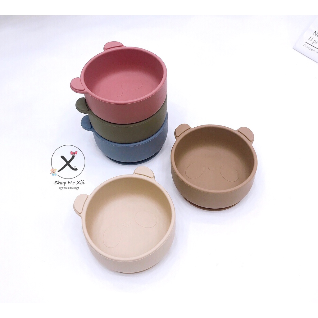 Bát ăn dặm hình gấu có đế chống đổ Bar-Rot