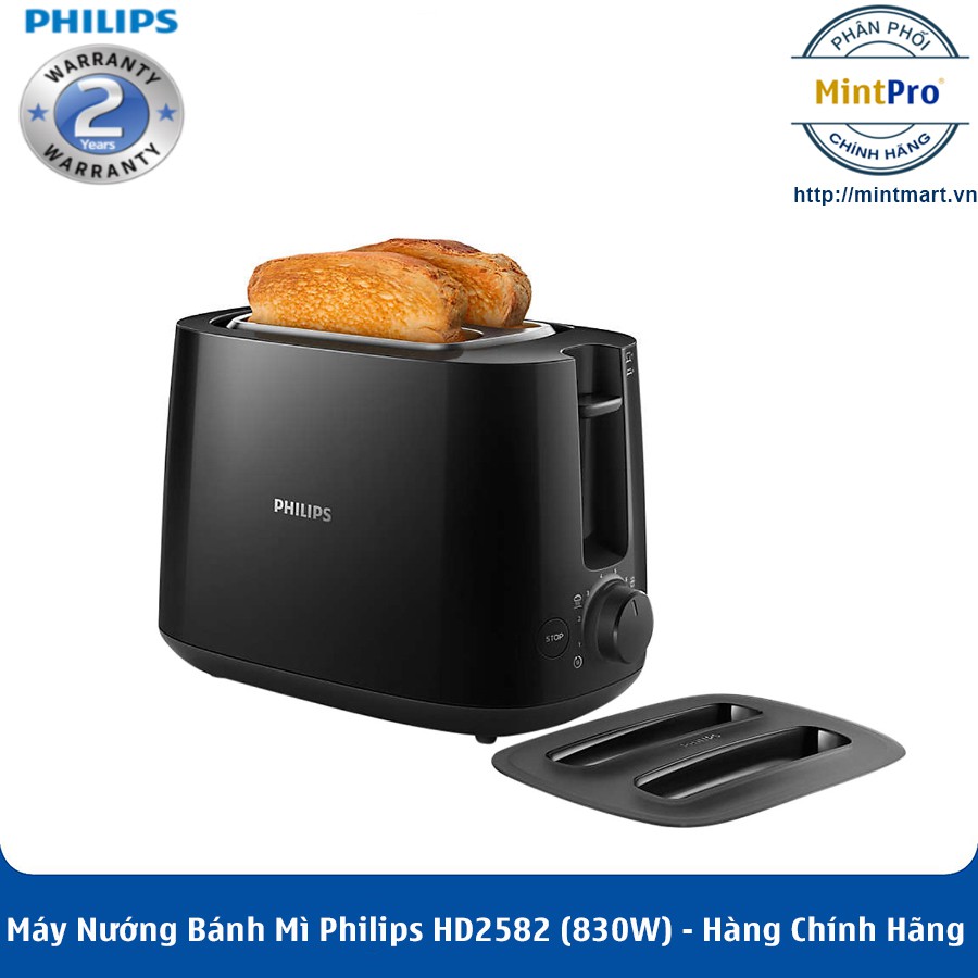 Máy nướng bánh mì Philips HD2582 900W – Hàng Chính Hãng – Bảo Hành 2 Năm Trên Toàn Quốc