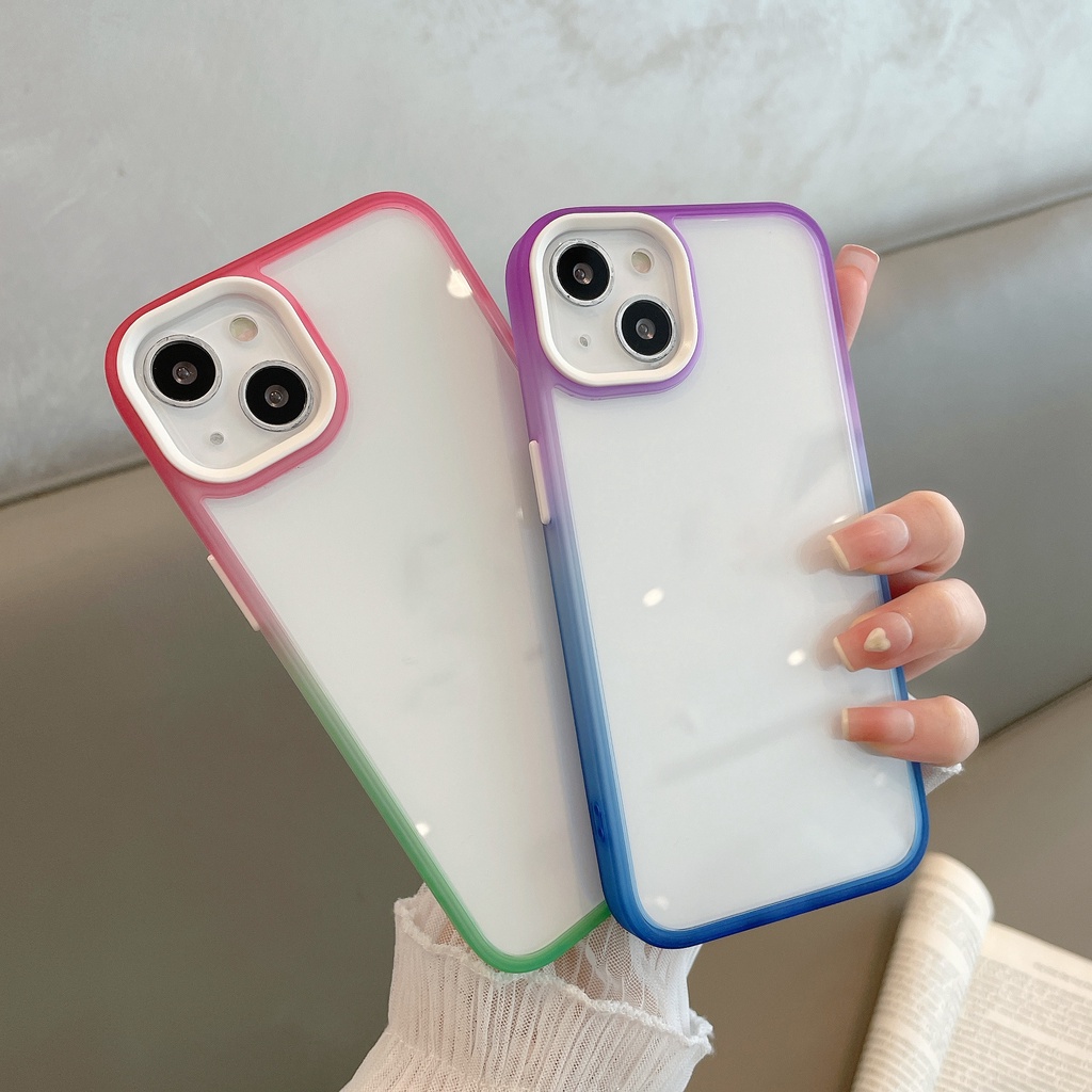 Ốp Điện Thoại Mềm Trong Suốt Chống Sốc Màu Gradient Cho iPhone 13 12 pro max 11 14 pro max