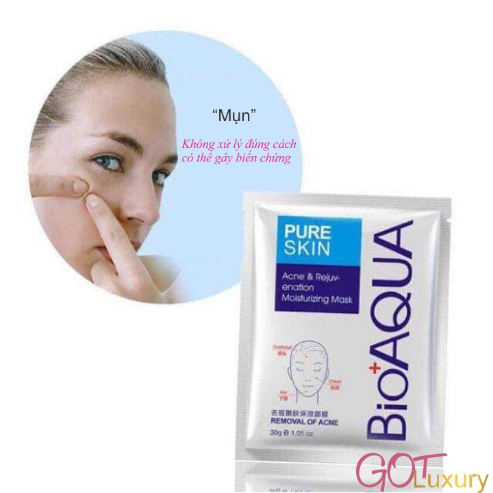 Mặt Nạ Bạc Giảm Mụn Đỏ Mask Pure Skin Bioaqua Nội Địa Trung | WebRaoVat - webraovat.net.vn