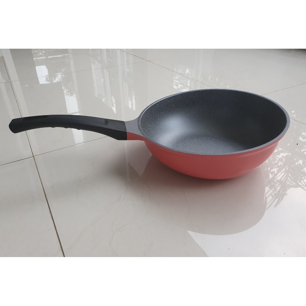 [Chính Hãng] Combo 61 5 món cao cấp, bộ 4 nồi đúc ceramic 2 tay cầm (Size 18-20-22-24cm) và Chảo đúc chống dính vân đá