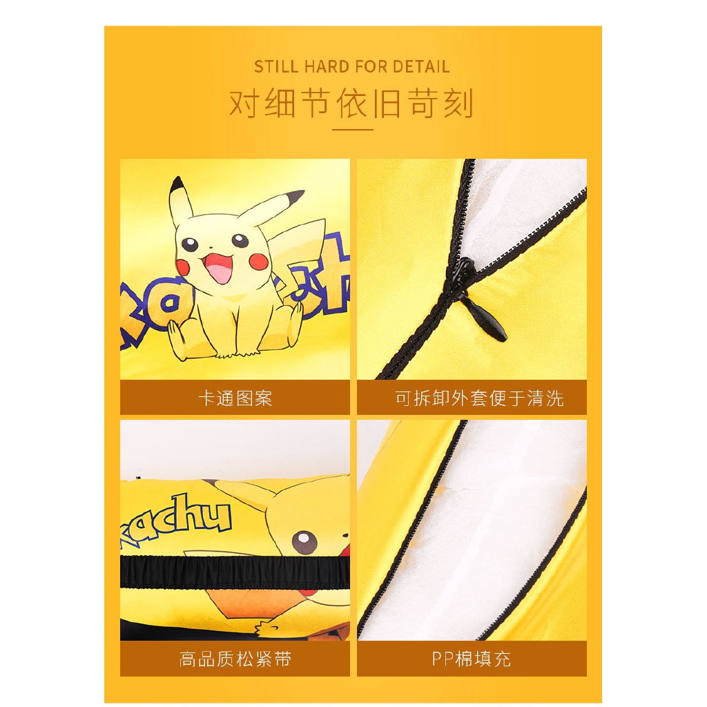 Pikachu Cartoon Car Headrest Set Car Pillow, Waist Pillow, Neck Pillow 2BBi
