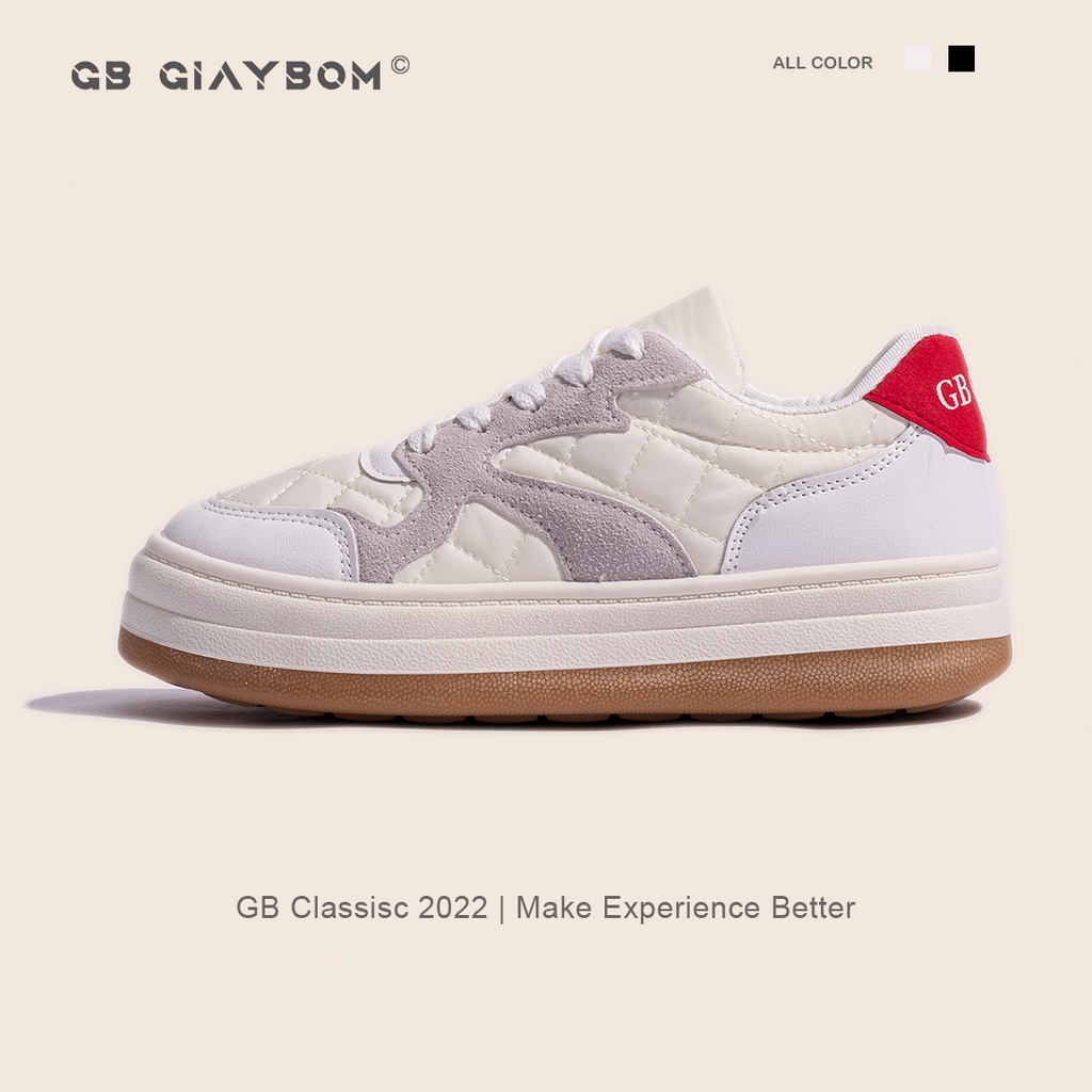 Giày Thể Thao Nữ Đế Cao 2 Màu giayBOM GB Classics B1624
