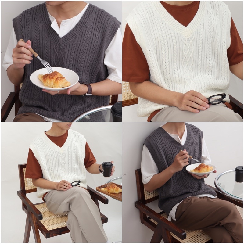 Áo gile len cổ chữ V - AGRO WAISTCOAT