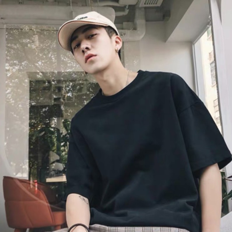 Áo thun trơn nam nữ cao cấp đen trắng form rộng tay lỡ Hàn Quốc trẻ trung Ao thun nam tay lo gia re YiiL AT00 | BigBuy360 - bigbuy360.vn