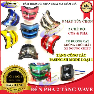 Đèn pha 2 tầng giá rẻ lắp wave cực đẹp cho wave a 50 100 110 & wave s rs rsx 100 cc