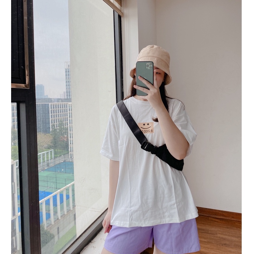 Áo Thun 3158 Mặt Cười Good PEONYB Nữ [FREESHIP]  Phông form rộng tay lỡ in hình vintage phong cách hàn quốc Ulzzang