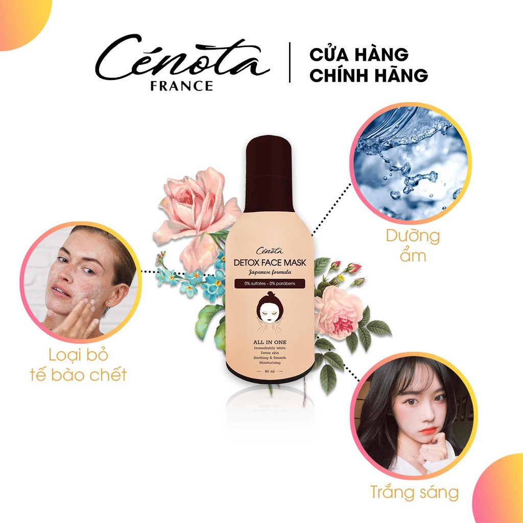 Mặt nạ thải độc Cénota 80ml, mặt nạ thải độc dưỡng ẩm cho da căng mịn - mã C20