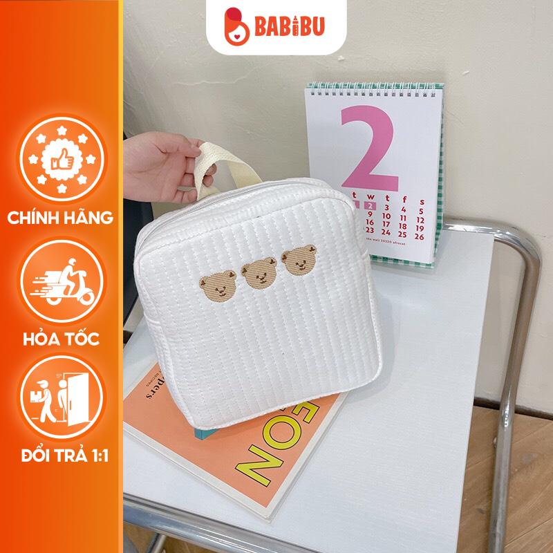 Balo Đi Học Cho Bé Mầm Non, Cặp Đi Học Cho Bé Thêu Gấu Thỏ Hàn Quốc Babibu - BTG