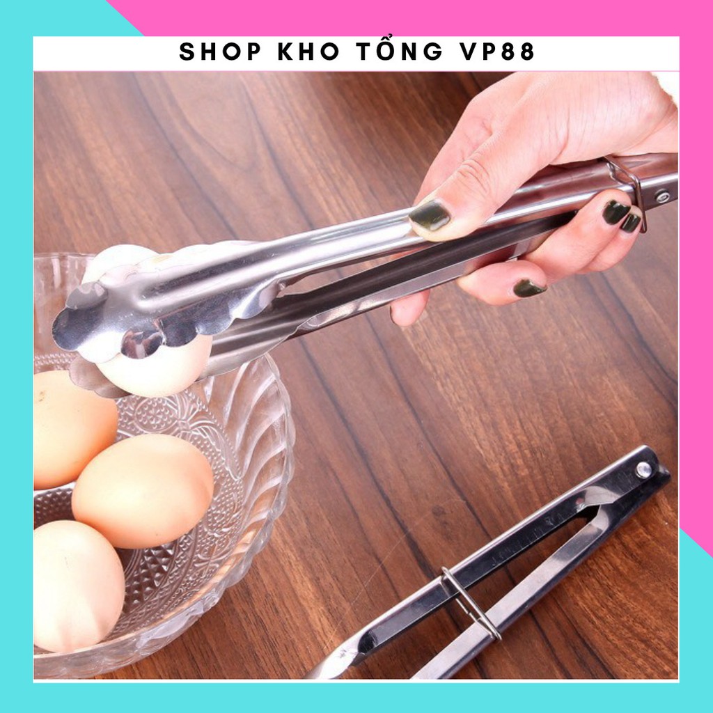 Kẹp inox gắp thức ăn, đồ nóng, đá 88104 KHO TÔNG 88