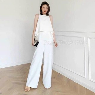 Set bộ lụa sát nách quần sớ cách điệu