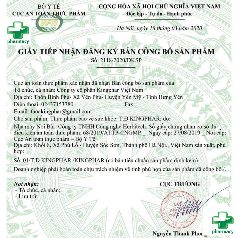 Viên uống TĐ KINGPHAR - Giảm đường huyết