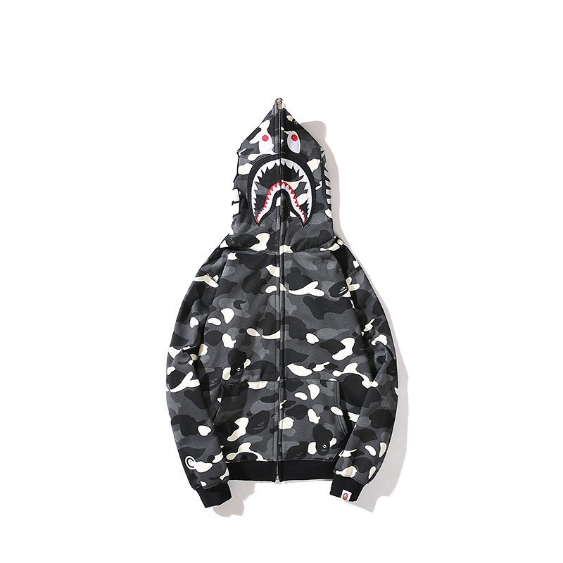Mới Áo Hoodie Bape Hình Cá Mập Dạ Quang Thời Trang Cá Tính Cho Nam Nữ
