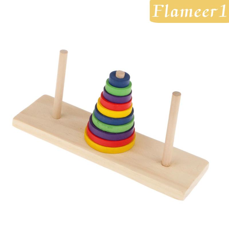 [Flameameer1] Đồ Chơi Tháp Gỗ Hanoi Truyền Thống Ấn Độ Tinh Tế Làm Quà Tặng Cho Gia Đình