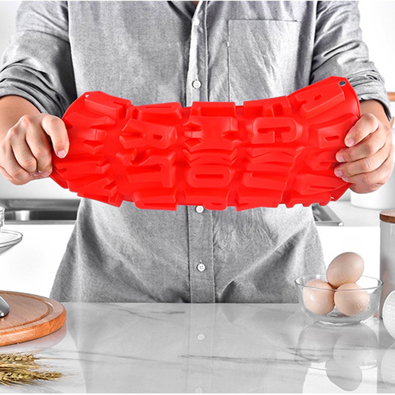 Dụng cụ nướng Silicone Bánh Khuôn Sôcôla Khuôn Bảng chữ cái Silicone Khuôn Bánh Baking Dụng cụ DIY Khay đá DIY