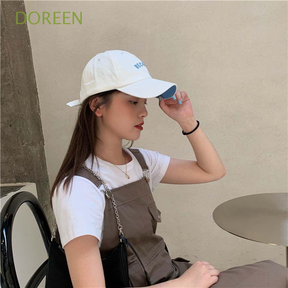 Mũ Lưỡi Trai Che Nắng Vành Cong Thêu Chữ Nhiều Màu Sắc Phong Cách Hàn Quốc Có Thể Điều Chỉnh Cho Nữ