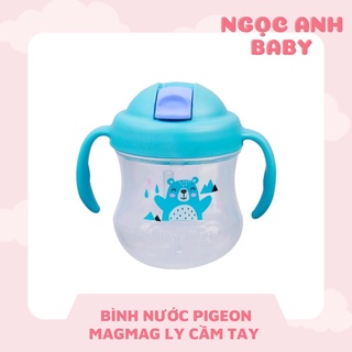 Bình uống nước cho bé pigeon magmag ly cầm tay có ống hút nhỏ gọn chất liệu an toàn dung tích 200ml
