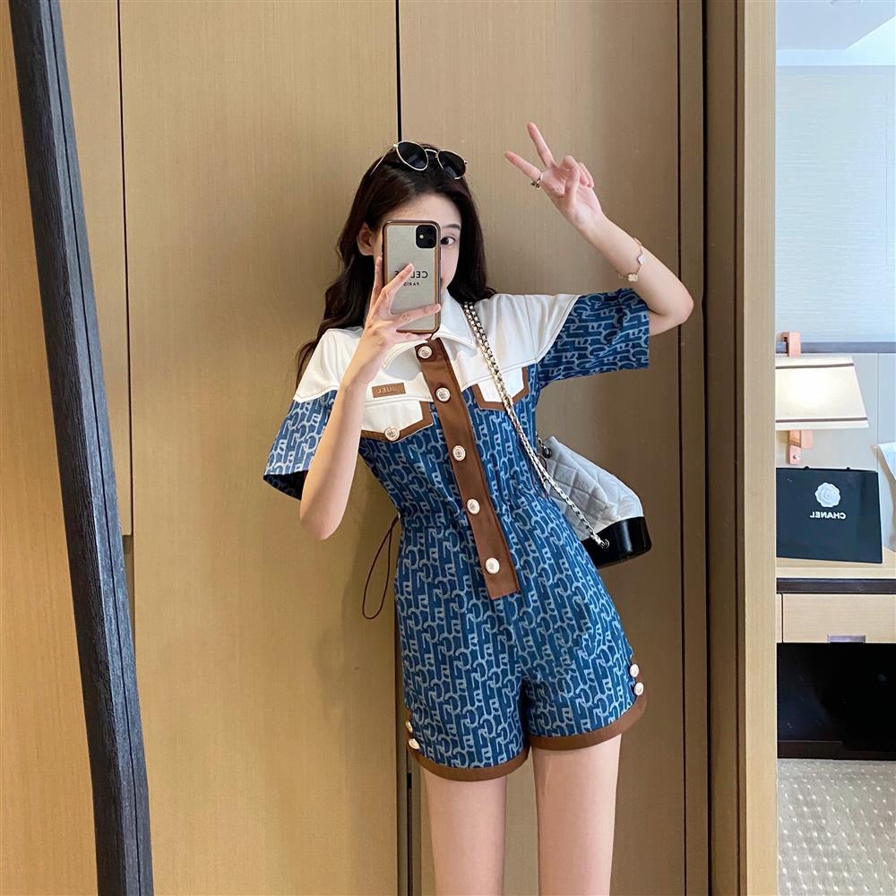 Bộ áo liền quần dáng ôm lưng cao thời trang dành cho nữ