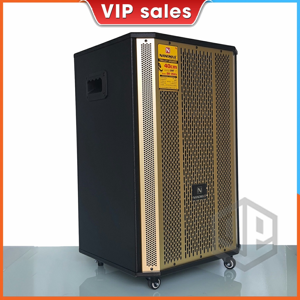 Loa Kéo Karaoke Công Suất Lớn Nanomax SK-15X5 Tặng Kèm 2 Micro Không Dây Kết Nối Bluetooth Đọc Được Usb Thẻ Nhớ