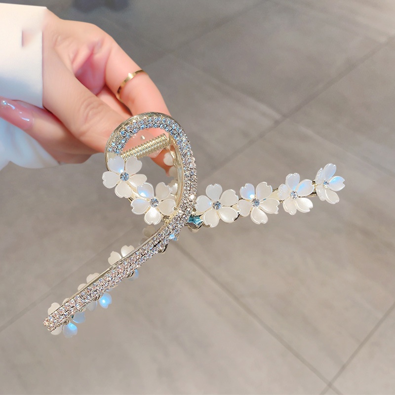 Haimeikang Kẹp tóc hình hoa đính kim cương nhân tạo phong cách Hàn Quốc cho nữ
