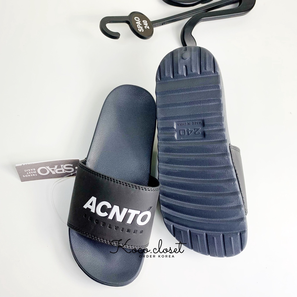 Dép Spao Seoul Vibes Acnto Gray Quai Ngang Chính Hãng Màu Xám