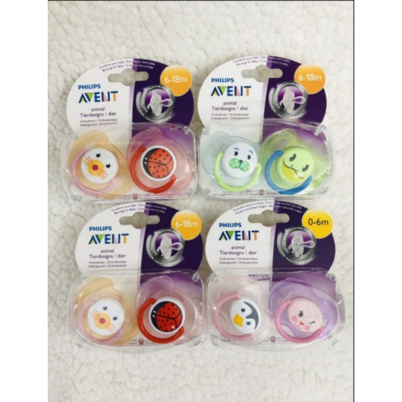 Ty Ngậm Philips Avent Animals 0 - 6M Và 6 -18M Lẻ 1 Cái